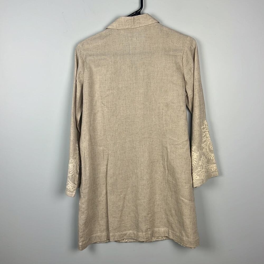 Soft Surroundings Kamal natural button down lace detail tunic - Picture 9 of 9